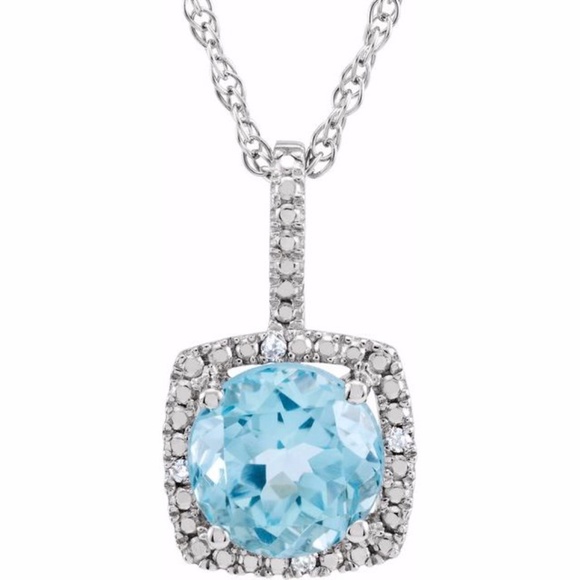 Jewelry - Sky Blue Topaz & Diamond 18" Necklace